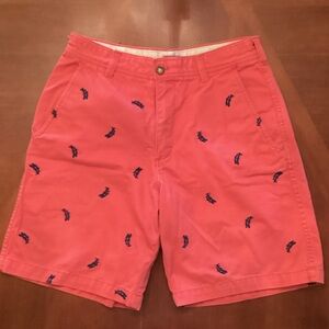 Men's Coral Embroidered Izod Cotton Shorts